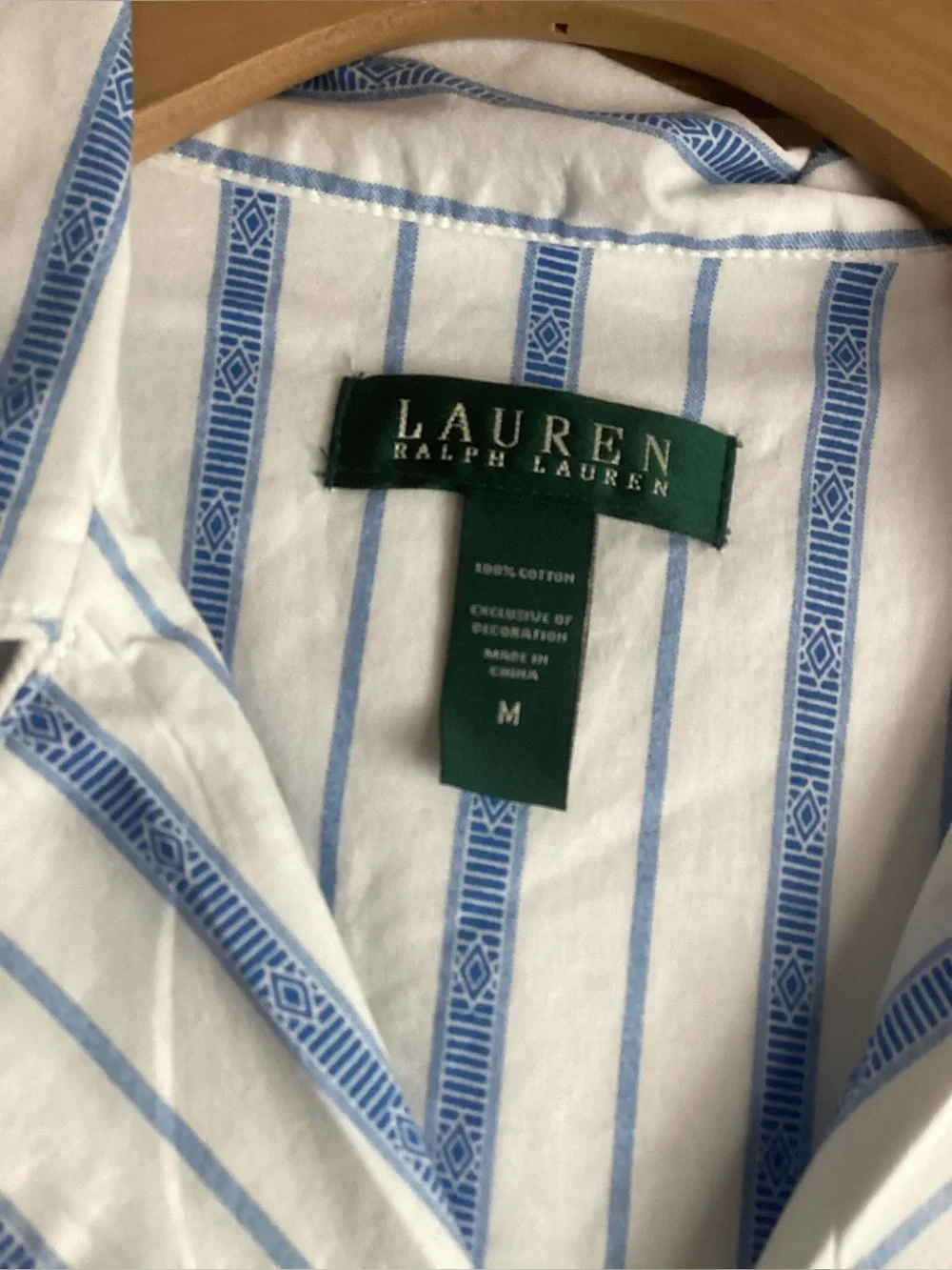 Ralph Lauren Blue and White Striped Ladies’ Pajama Set